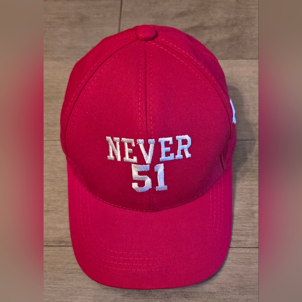Canada * NEVER 51 RED Cap with WHITE Embroidery - ONE SIZE B